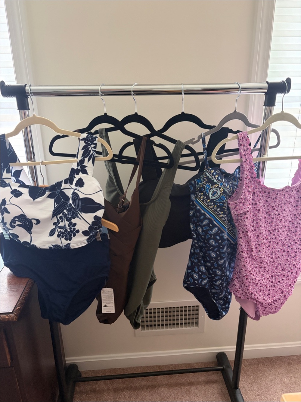 Lands’ End Mixed Swimsuit Bundle - Floral, Paisley, Solid Colors